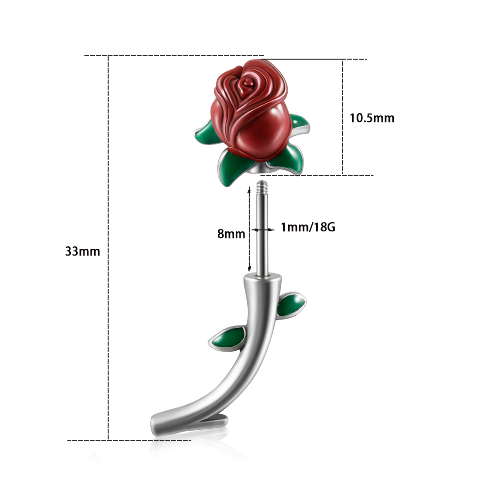 1 Stuk Chirurgisch Staal Rode  - Body Jewelry Surgical Steel recensie en prijs
