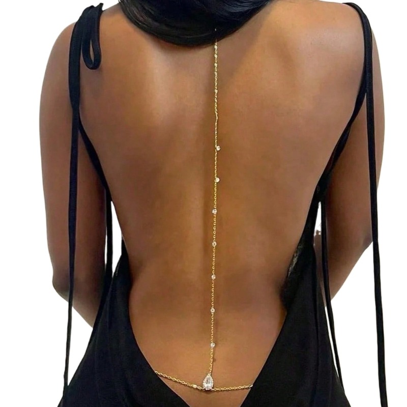 Bruid Backless Strass Waterdro - Body Jewelry Necklace recensie en prijs